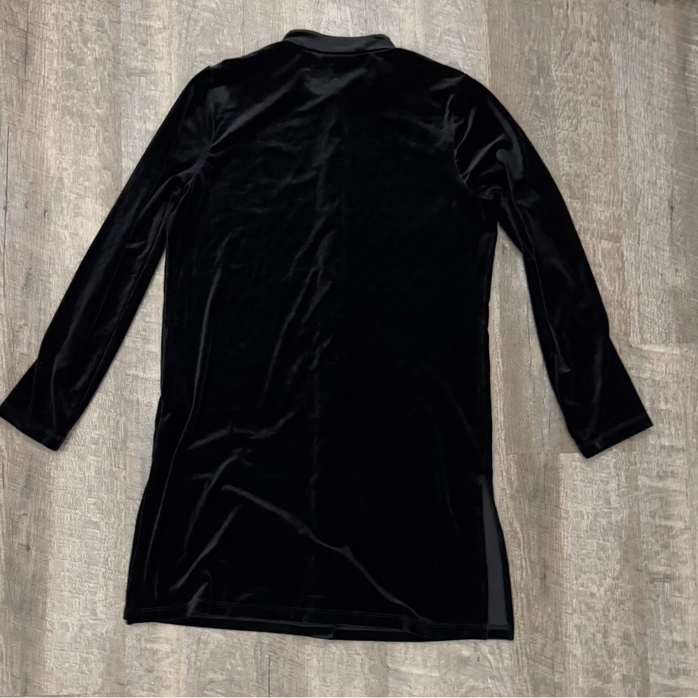 Black Velvet Goth Vampire Witchy Button Tunic Sz XS Oversized - Picture 9 of 9